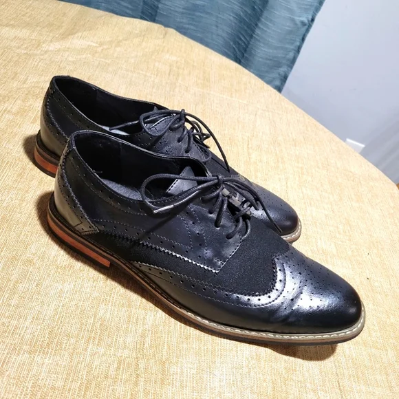 Jousen Milan Black Suede Leather Lace Up Dress‎ Shoes Casual Formal NEW! Jousen Milan Wingtip Lace Up Oxford Men Dress Shoes  main image 2